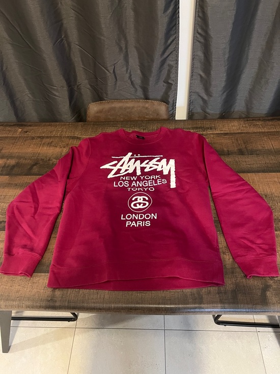 Stussy Other - Stussy Men's Crewneck Sweatshirt - Burgundy with White Logo